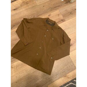 Vintage Sir Pendleton Virgin Wool Loop Collar Dress Shirt Brown 70's Mens Sz XL